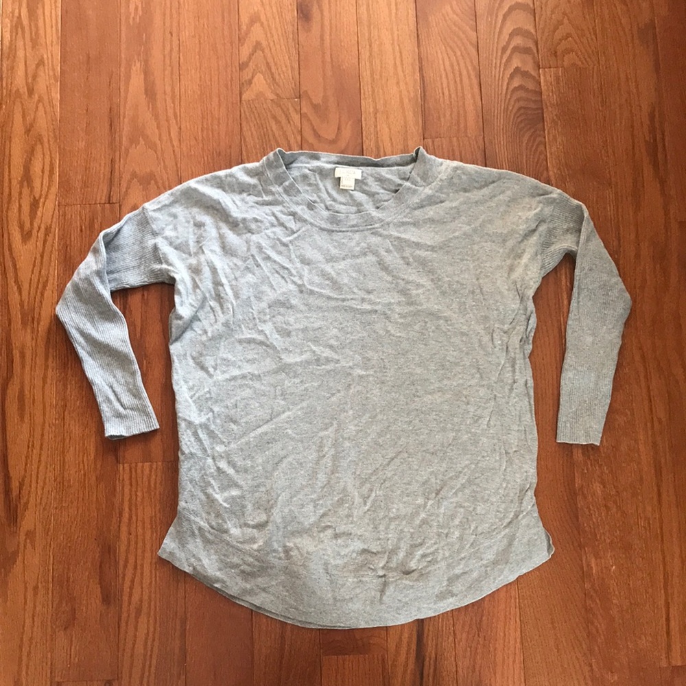 J Crew 100% Cotton Curved Hem Top
